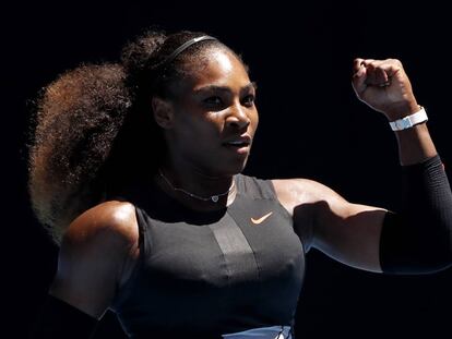 Serena Williams, en el partido de cuartos de final del Abierto de Australia, en 2017.