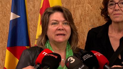 La actual presidenta de la ERC del distrito de Eixample de Barcelona y candidata de 'Dignitat Republicana' para presidir ERC Barceolona, Creu Camacho, en declaraciones a los medios.
