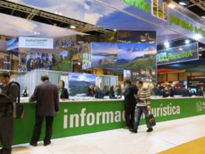 Fotografía facilitada por el Principado de Asturias de su stand en la 33 edición de la Feria Internacional de Turismo de Madrid (Fitur 2013) en el recinto ferial de Ifema.