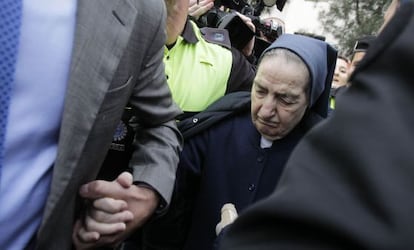 Sister Mar&iacute;a G&oacute;mez Valbuena arriving at court last month.  