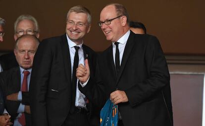 El príncipe Alberto II y Dmitry Rybolovlev en 2018.