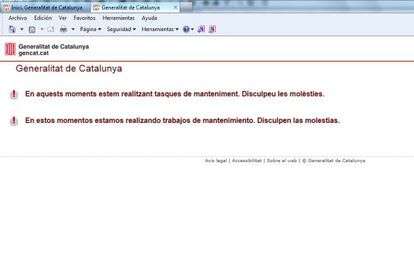 El web de la Generalitat ha caigut aquest dissabte.