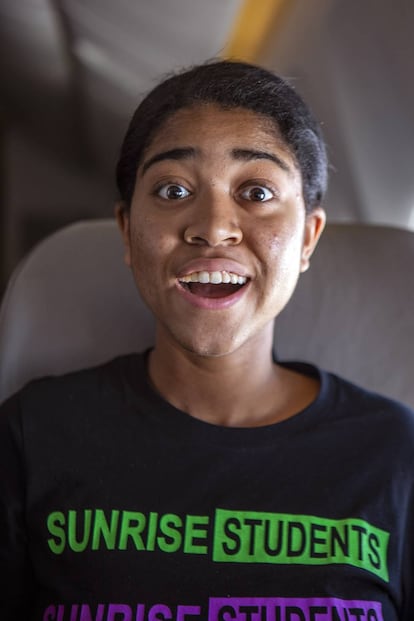 Zuriel Oduwole, en el vuelo de Adís Abeba a Lagos.