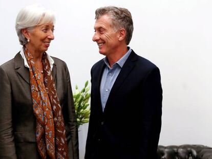 Christine Lagarde, directora gerente del FMI, y Mauricio Macri, presidente argentino, el pasado 16 de marzo en Buenos Aires.