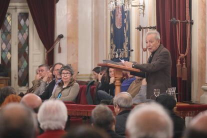 El actor y director de teatro José Luis Gómez, en el acto de homenaje a Santos Juliá en Alcalá de Henares.