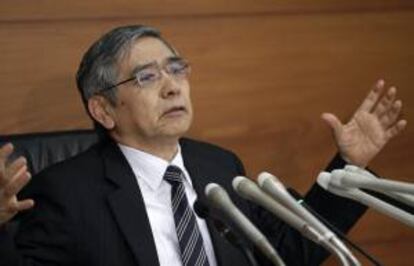 El gobernador del Banco de Japón, Haruhiko Kuroda, en una rueda de prensa en Tokio, Japón.