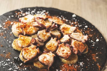 A plate of Galician-style octopus.