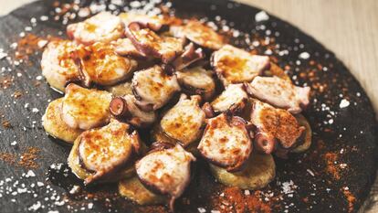 A plate of Galician-style octopus.