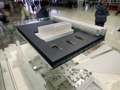 Maqueta de la futura estación de Sants.