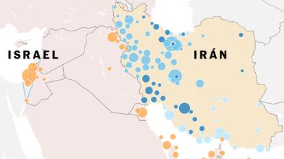 Quién ha bombardeado más a Irán y dónde: un mes de guerra en mapas y gráficos