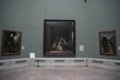 Sala de Velázquez, presidida por 'Las Meninas', vacía este jueves en el Museo del Prado.
