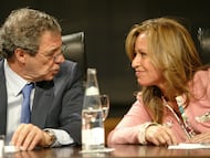 César Alierta y Trinidad Jiménez, en una imagen de arcihvo.