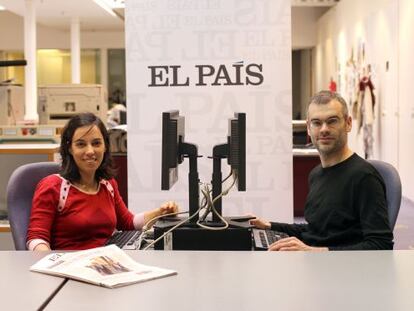 Josep Maria Antentas y Esther Vivas, autores de ‘Planeta indignado. Ocupando el futuro’, en la redacción de EL PAÍS en Barcelona.