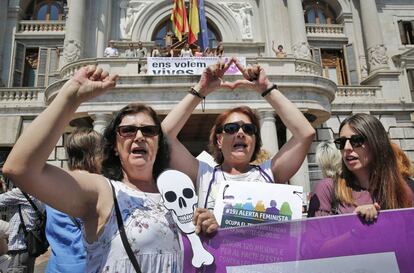 Una protesta en Valencia contra la violencia de g&eacute;nero. 