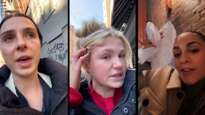 Videos de redes sociales en los que mujeres denuncian ataques en Nueva York.