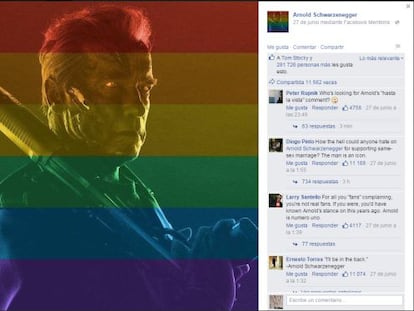 Página de Arnold Schwarzenegger no Facebook.