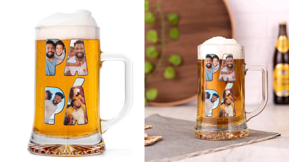 Jarra de cerveza personalizada para el Día del Padre.