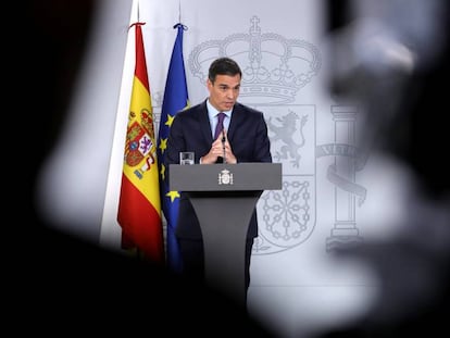 El presidente del Gobierno, Pedro Sánchez, hace balance del año en el Palacio de La Moncloa.