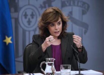 Santamaría, durante la rueda de prensa posterior al Consejo de Ministros.