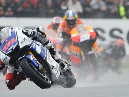 Jorge Lorenzo, durante la carrera en Le Mans.