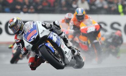 Jorge Lorenzo, durante la carrera en Le Mans.