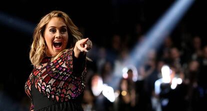 La cantante Adele en los premios Grammy del pasado febrero.