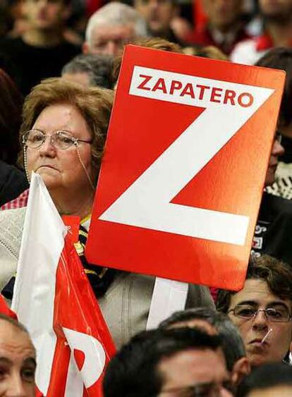 Militantes socialistas en un mitin reciente de Zapatero.