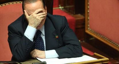 Berlusconi, en el Senado en Roma, el 2 de octubre.