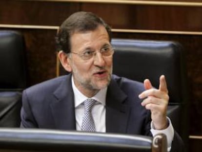 El presidente del Gobierno, Mariano Rajoy, el pasado miércoles en el pleno del Congreso.