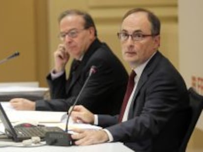 Antonio Carrascosa, director general del FROB, y Fernando Restoy, subgobernador del Banco de Espa&ntilde;a