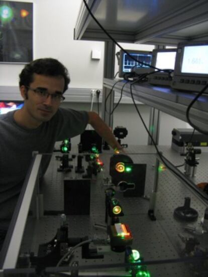 Omid Kokabee en el laboratorio del ICFO, en Barcelona, en 2010.