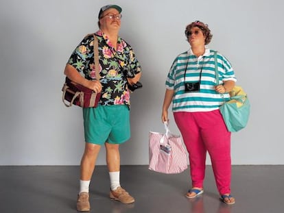 Escultura de Duane Hanson de la serie &#039;Tourists&#039;.