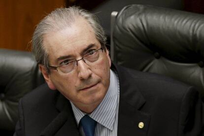 Eduardo Cunha, em sessão na Câmara no dia 16 de abril.