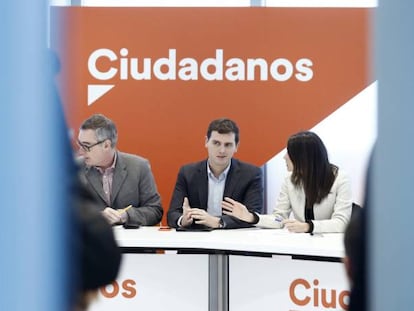 Jos&eacute; Manuel Villegas, Albert Rivera e In&eacute;s Arrimadas, en una imagen de archivo.