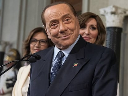 Silvio Berlusconi en una rueda de prensa, este miércoles, en Roma.