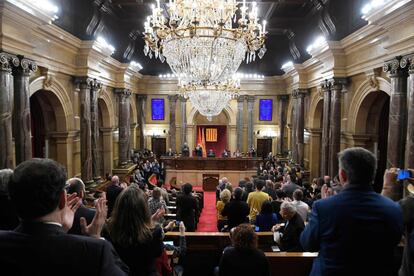 El presidente del Parlament, Roger Torrent, anula el pleno de investidura de Turull, pero mantiene una sesión simbólica sobre la situación política en Cataluña.