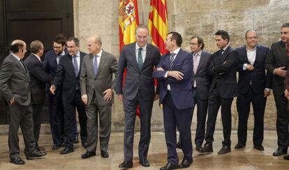 El presidente, Alberto Fabra, con el Consejo Valenciano de Emprendedores.