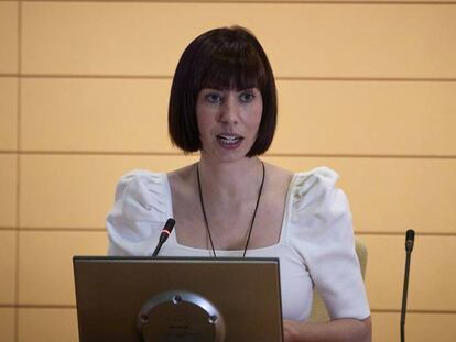 La ministra de Ciencia e Innovación, Diana Morant, durante una presentación en la sede del CDTI en julio pasado.