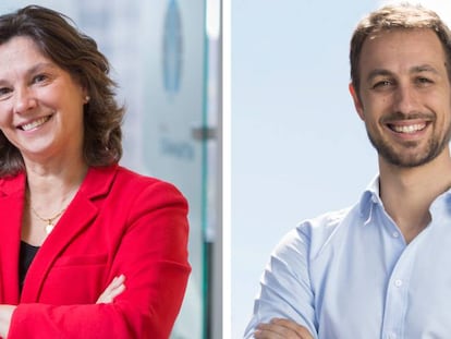 Isabel García, nueva directora general de Free Now España, y Jaime Rodríguez, nuevo director regional de la compañía para España, Francia y Portugal.