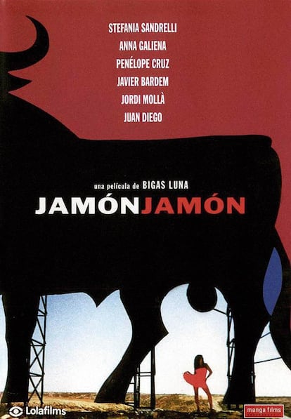 Cartel de la película 'Jamón, jamón', de Bigas Luna.