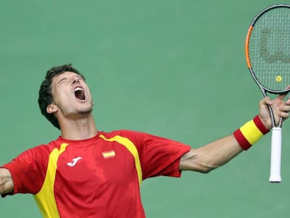 Pablo Carreño celebra su triunfo frente a Mektic.