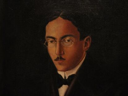 Retrato de Fernando Pessoa, pintado por Adolfo Rodr&iacute;guez Casta&ntilde;&eacute;.