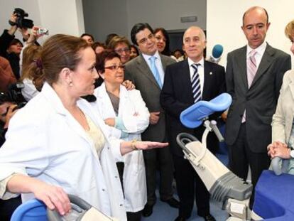 Aguirre y Lamela, en la inauguración del hospital del Tajo el 7 de abril de 2007.
