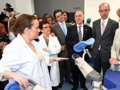 Aguirre i Lamela, en la inauguració de l'Hospital del Tajo el 7 d'abril del 2007.