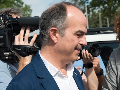 El exconsejero Jordi Turull, en un momento del congreso de Junts en Argelès-sur-Mer (Francia)