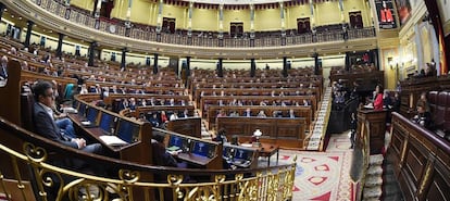 Vista general del hemiciclo del Congreso de los Diputados.