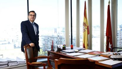 El fiscal jefe provincial de Madrid, José Javier Polo, en su despacho en la sede de la Audiencia Provincial.