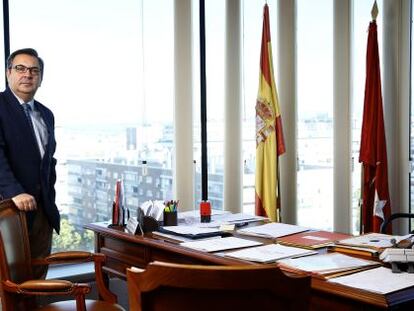 El fiscal jefe provincial de Madrid, Jos&eacute; Javier Polo, en su despacho en la sede de la Audiencia Provincial. 