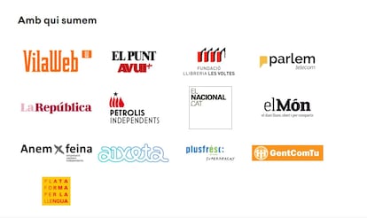 Primera lista de patrocinadores del sistema de identificación de Puigdemont, donde figuraba Plusfresc.