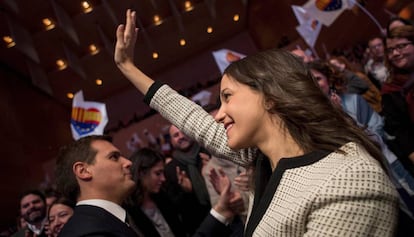 Inés Arrimadas amb Albert Rivera, a Girona.